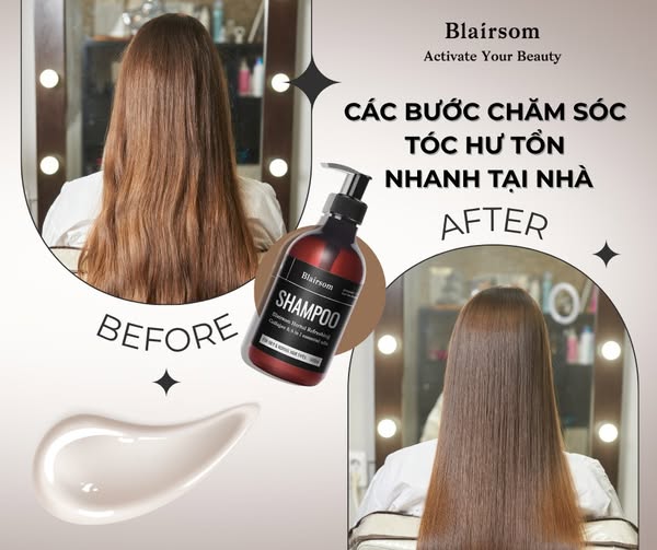 CÁC BƯỚC CHĂM SÓC TÓC HƯ TỔN TẠI NHÀ
