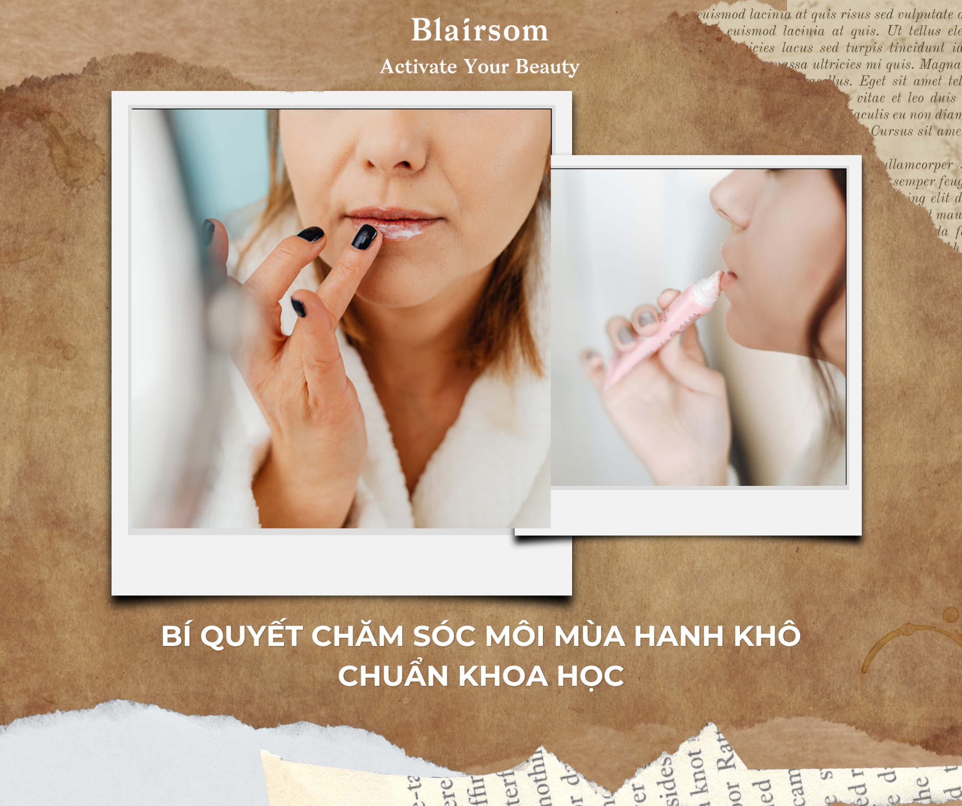 💋 BÍ QUYẾT CHĂM SÓC MÔI MÙA HANH KHÔ CHUẨN KHOA HỌC