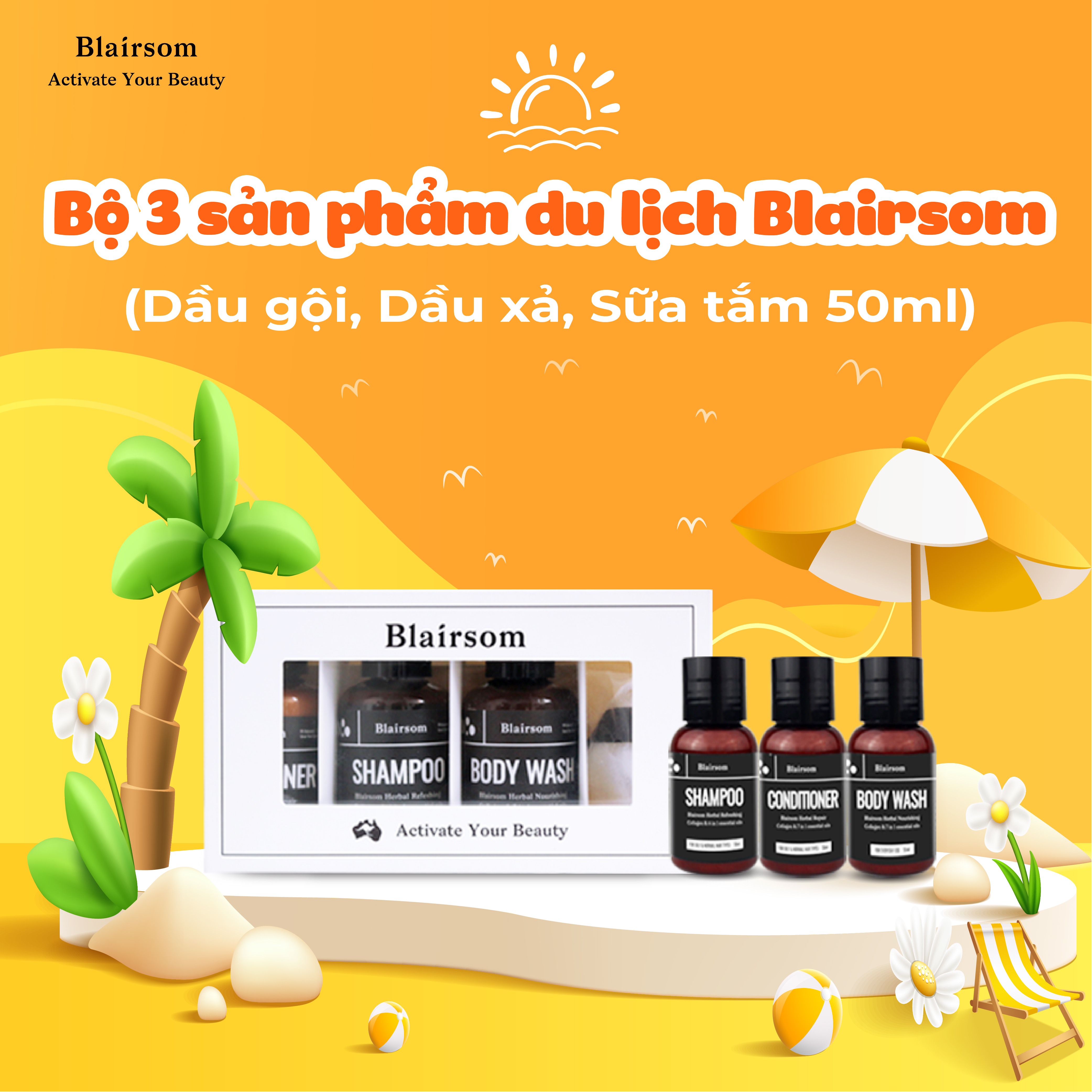 TỐI GIẢN VALI DU LỊCH VỚI BỘ BA SẢN PHẨM CỦA BLAIRSOM