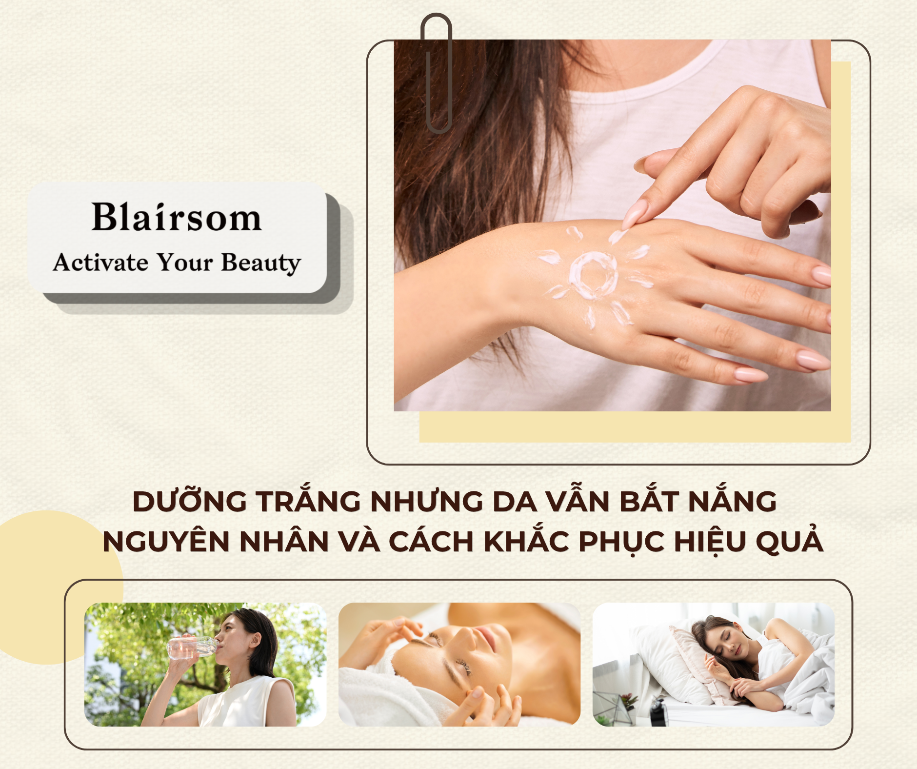 DƯỠNG TRẮNG NHƯNG DA VẪN BẮT NẮNG NGUYÊN NHÂN VÀ CÁCH KHẮC PHỤC HIỆU QUẢ