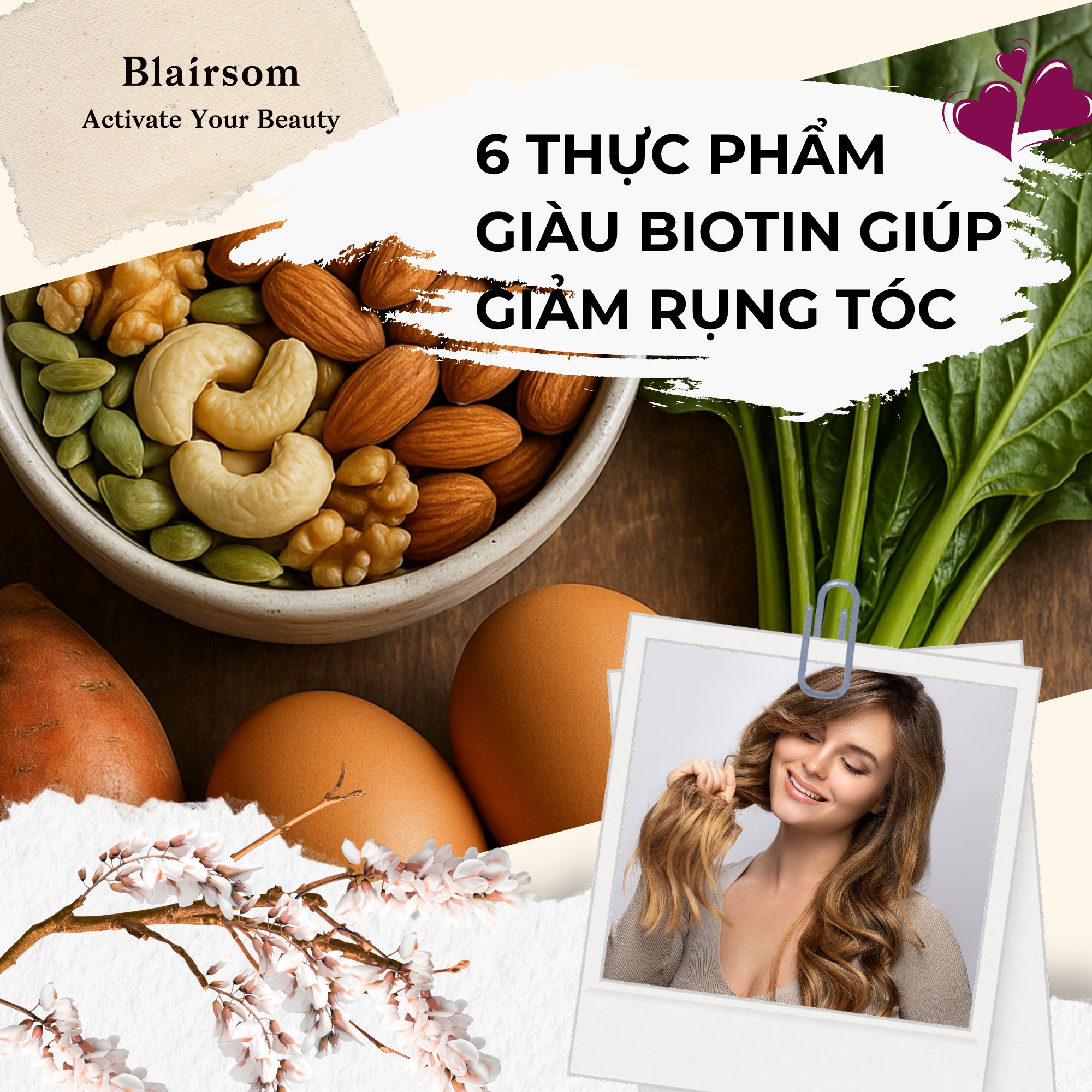 6 THỰC PHẨM GIÀU BIOTIN GIÚP GIẢM RỤNG TÓC