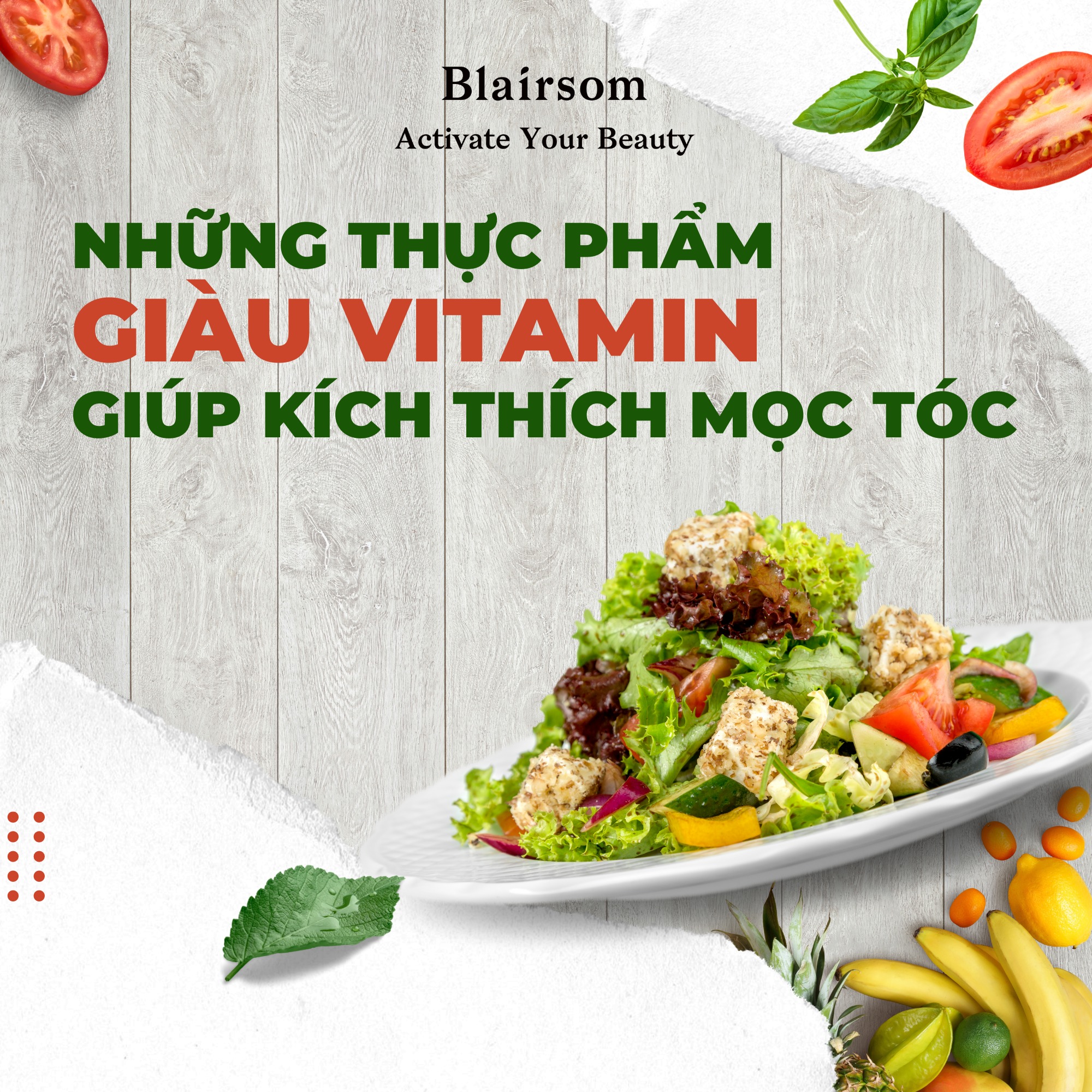 NHỮNG THỰC PHẨM GIÀU VITAMIN GIÚP KÍCH THÍCH MỌC TÓC