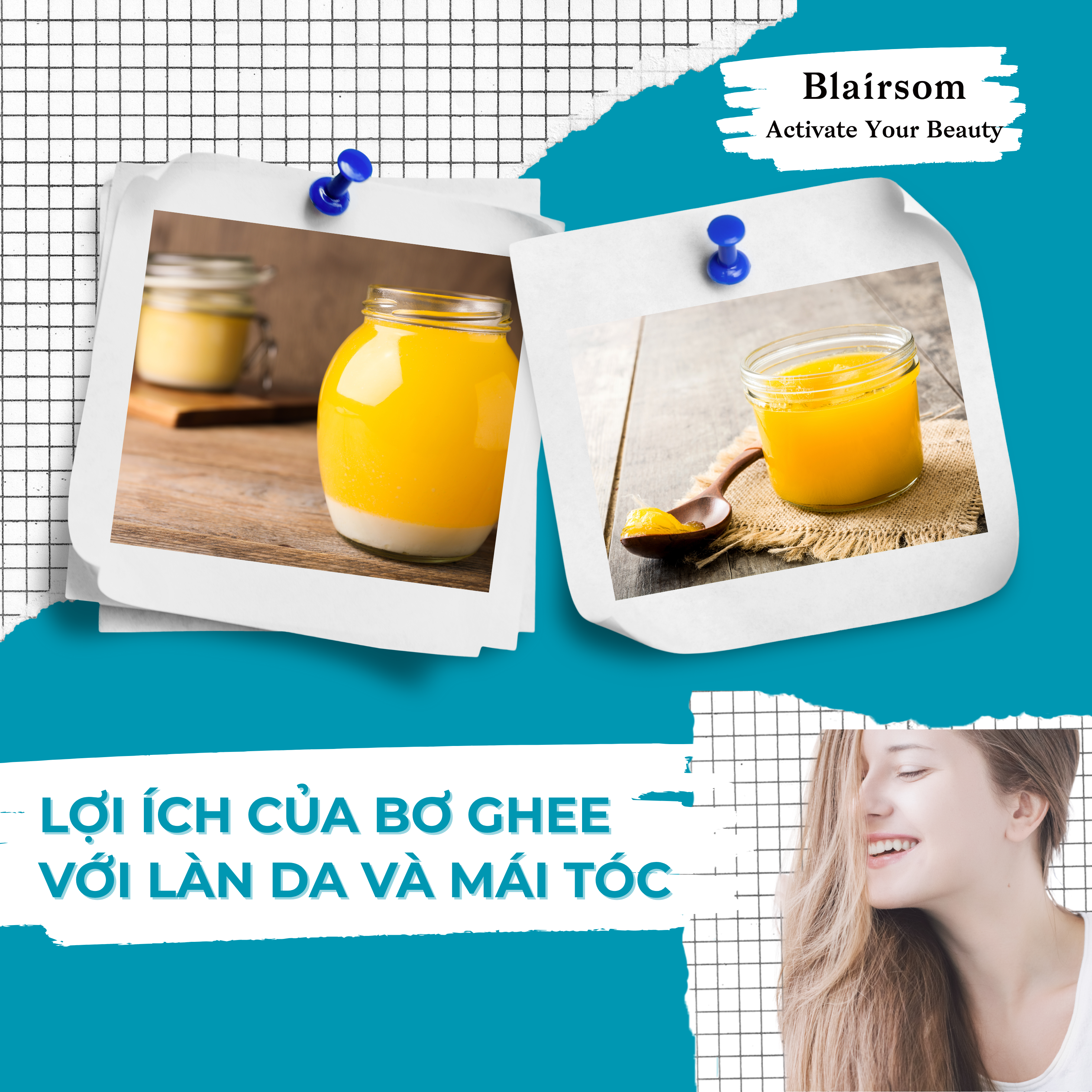 LỢi ÍCH CỦA BƠ GHEE VỚI LÀN DA VÀ MÁI TÓC